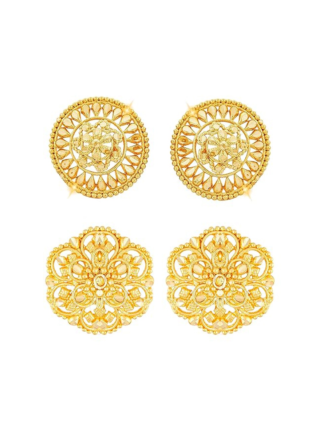 

Vighnaharta Set Of 2 Gold-Plated Contemporary Studs