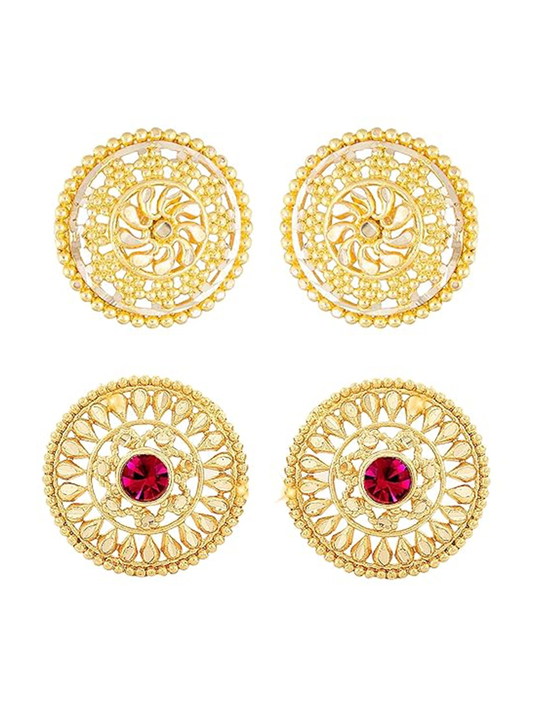 

Vighnaharta Set Of 2 Gold-Plated Contemporary Studs