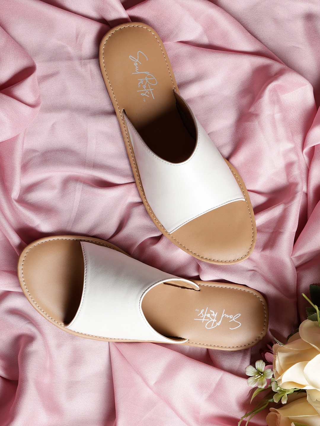 

Soul Roots Open Toe Slip-On Flats, White