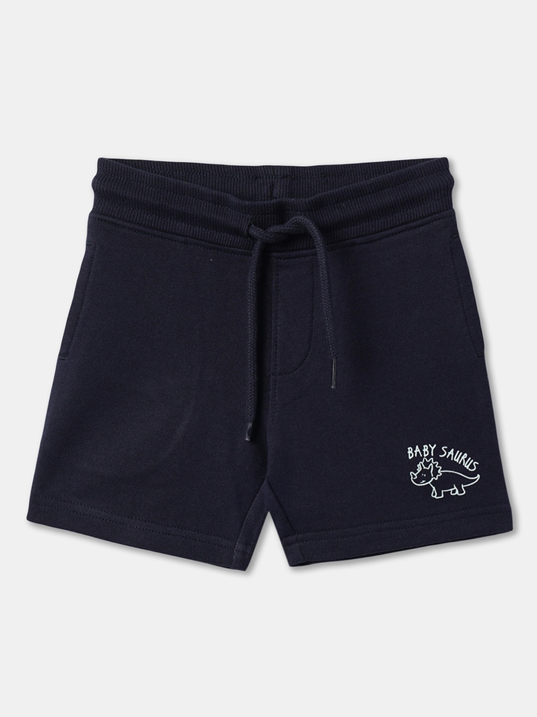 

R&B Infant Boys Mid-Rise Cotton Shorts, Navy blue