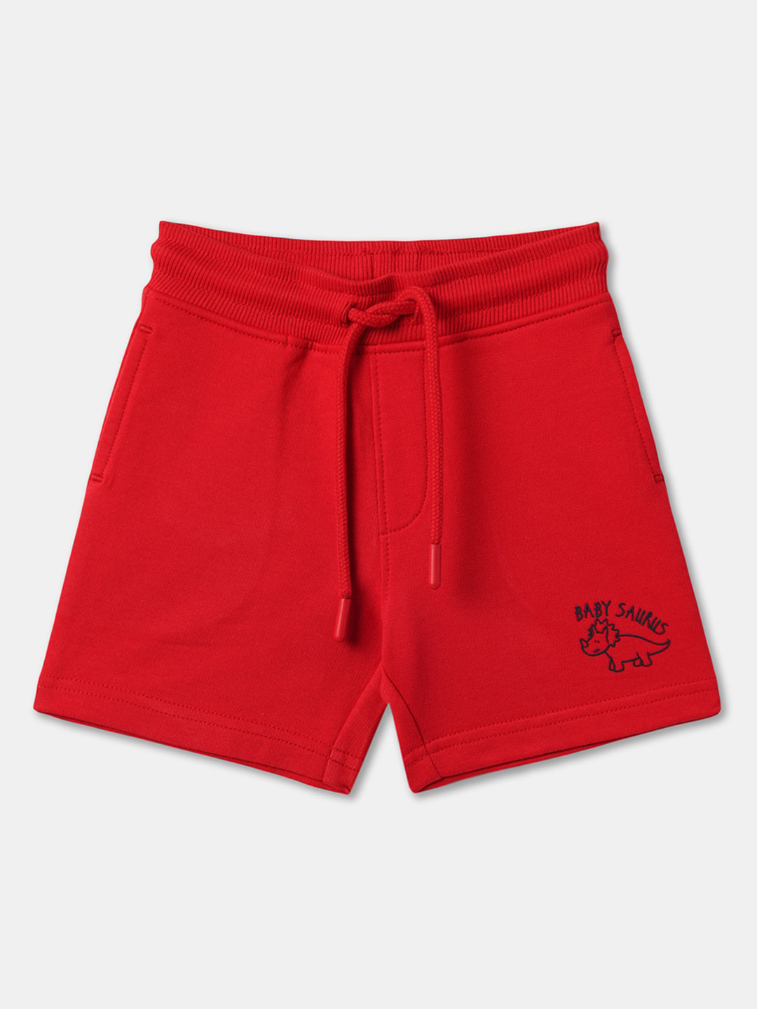 

R&B Infant Boys Mid-Rise Cotton Shorts, Red