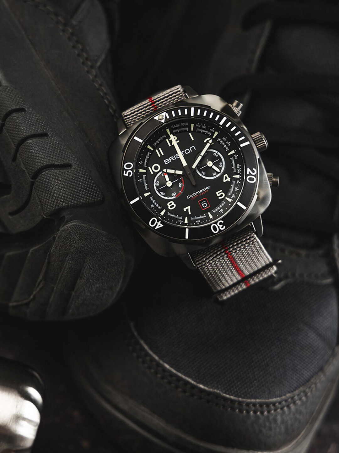 

BRISTON Clubmaster Men Bracelet Style Straps Analogue Chronograph Watch 23144.PGAM.GT.3.EG, Black