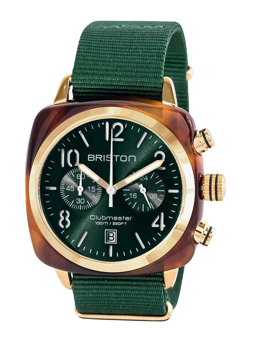 

BRISTON Unisex Brass Embellished Dial Analogue Chronograph Watch 15140.PYA.T.10.NBG, Green