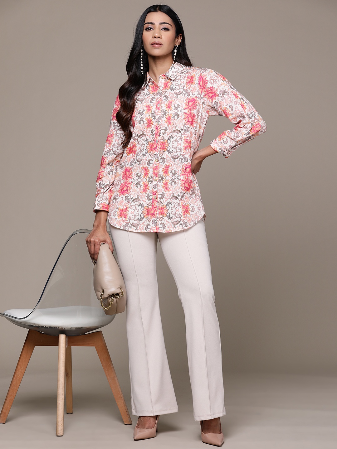 

aarke Ritu Kumar Women Floral Printed Casual Shirt, Multi