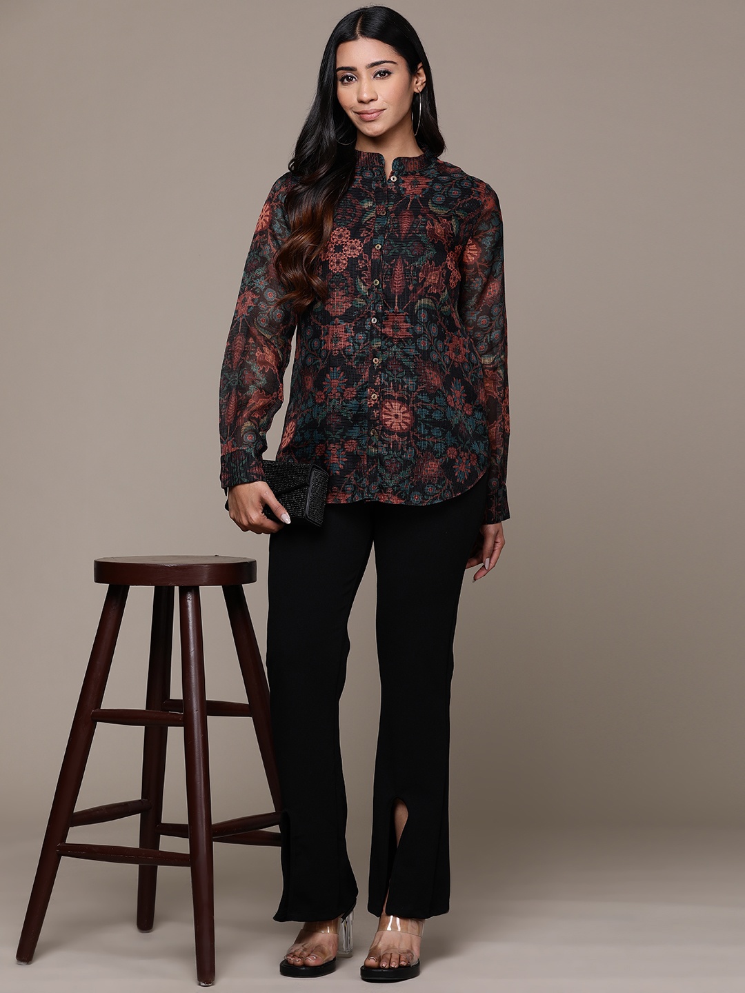 

aarke Ritu Kumar Women Floral Printed Casual Shirt, Multi