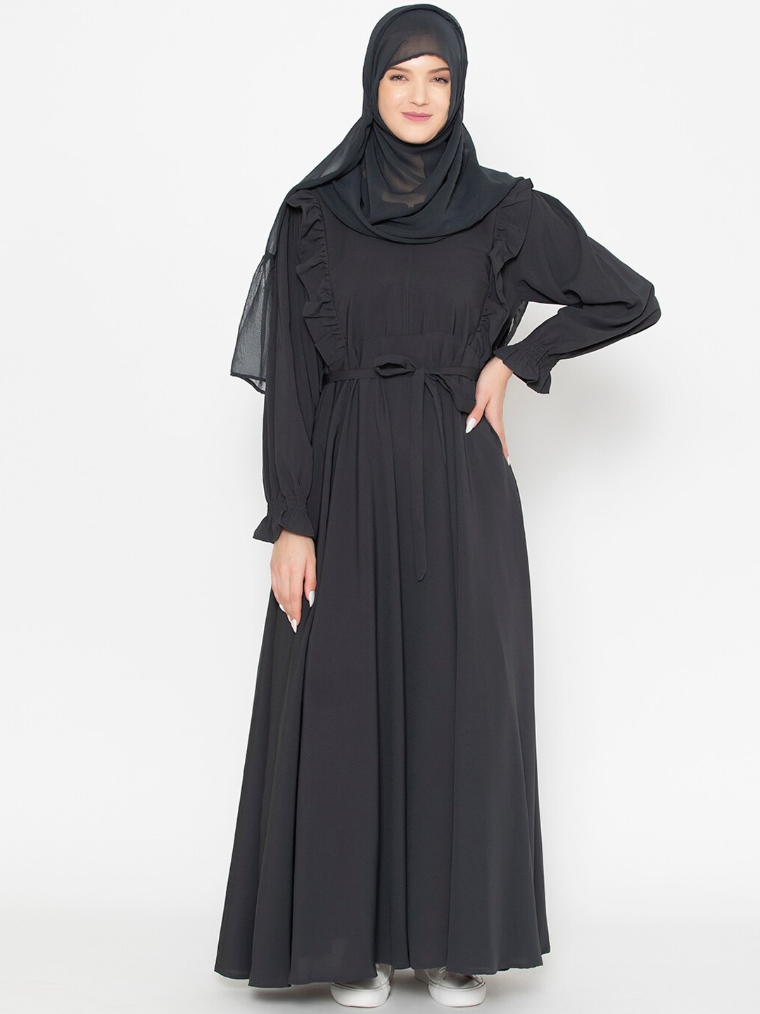 

SANASH Collections Zipper Abaya Burqa, Grey