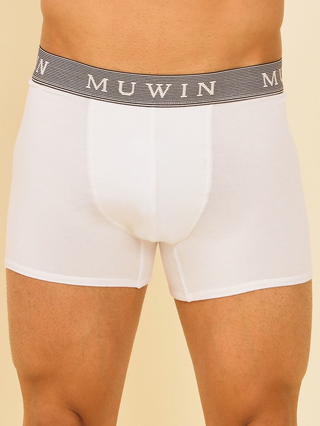 

MUWIN Pack Of 3 Brand Logo Printed Trunks MUGT102SMC, White