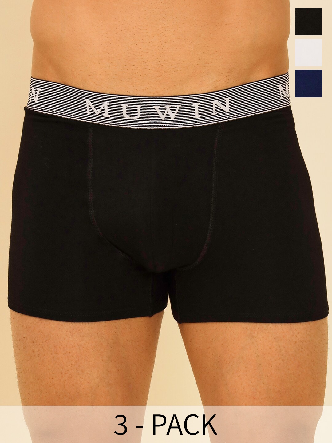 

MUWIN Pack Of 3 Mid-Rise Trunks MRV-MU-TRNK-C6, Blue