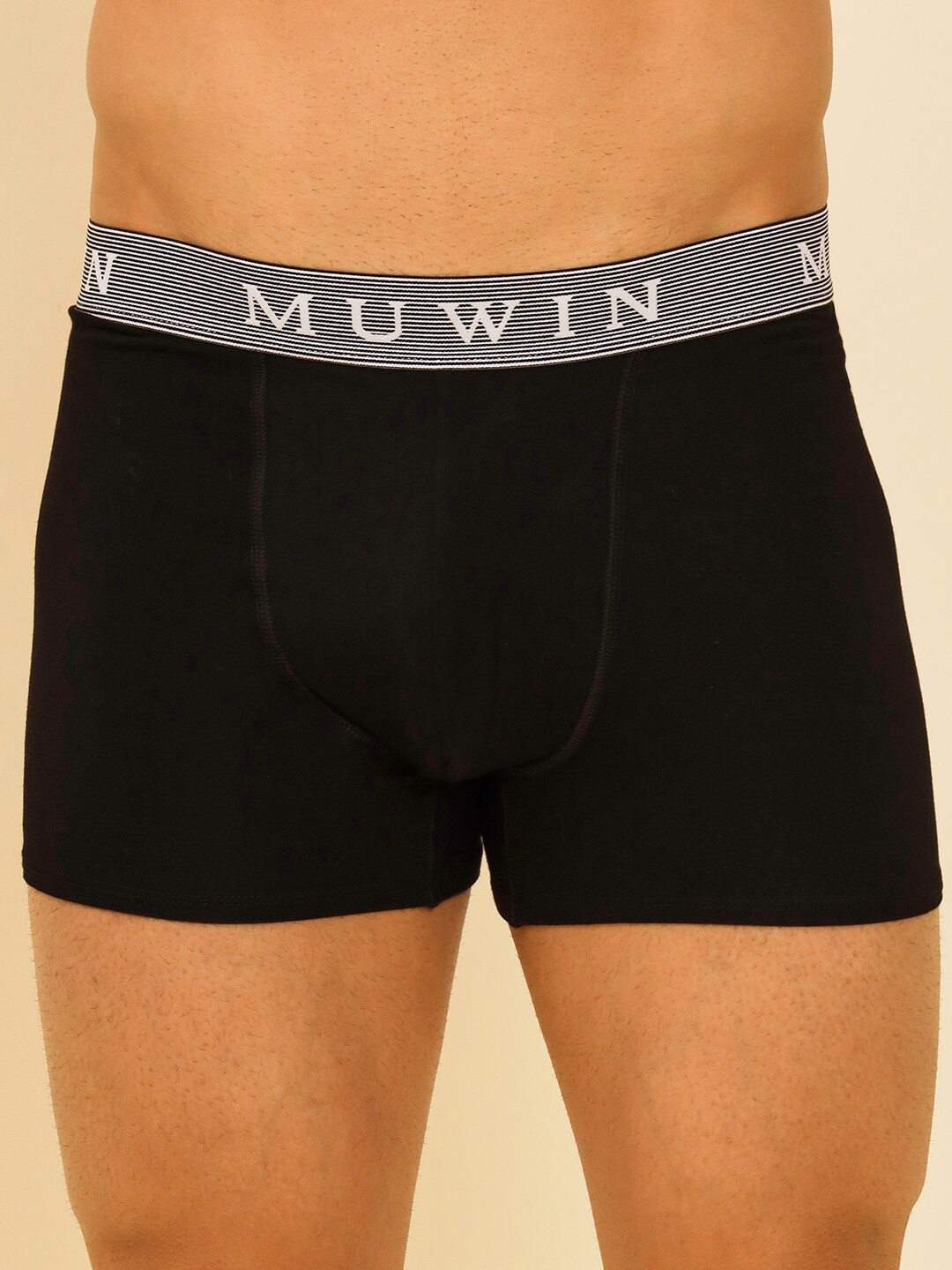 

MUWIN Brand Logo Printed Trunk MUGT105SMC, Black
