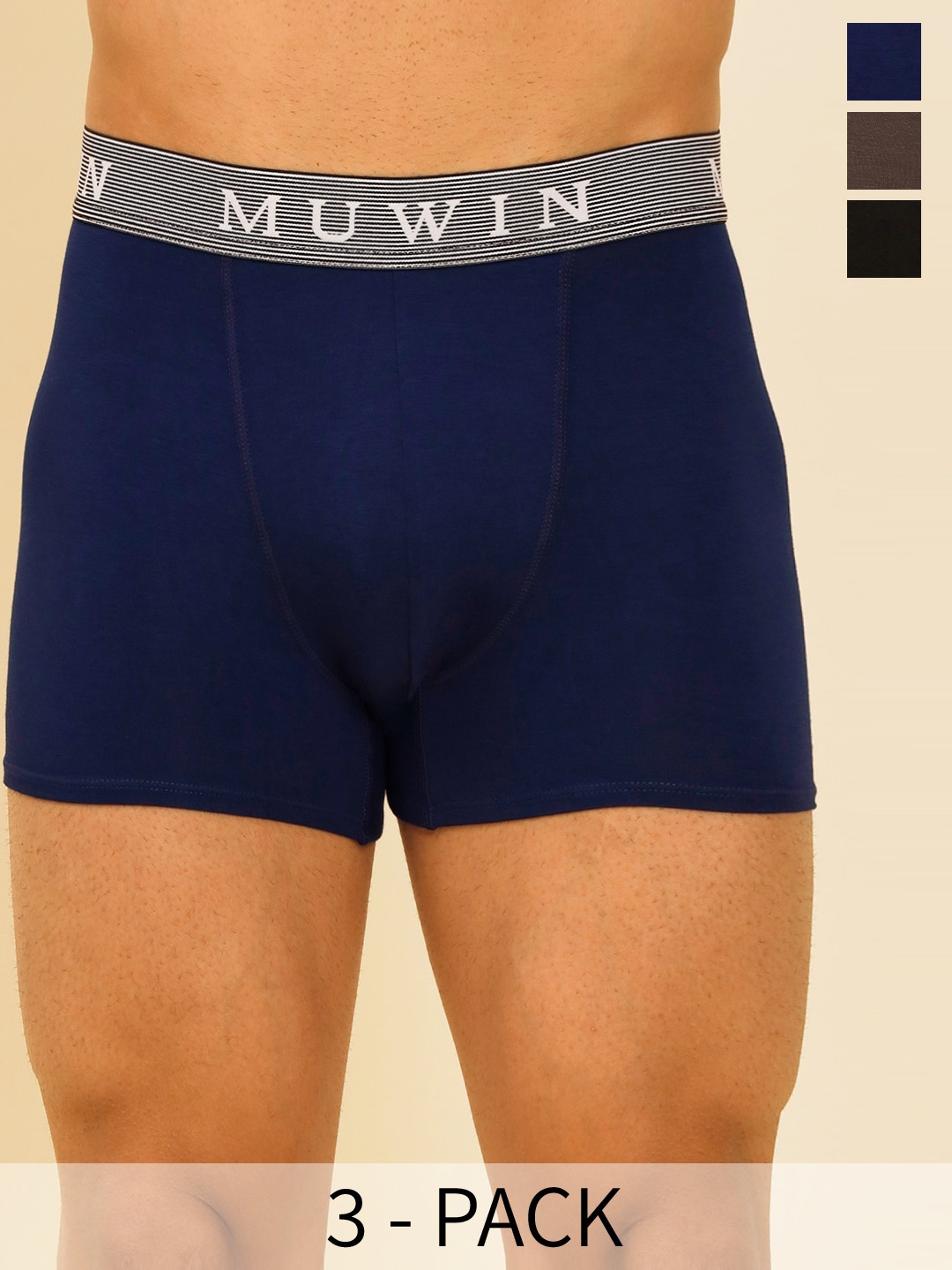 

MUWIN Pack Of 3 Mid-Rise Trunk MRV-MU-TRNK-C1, Brown