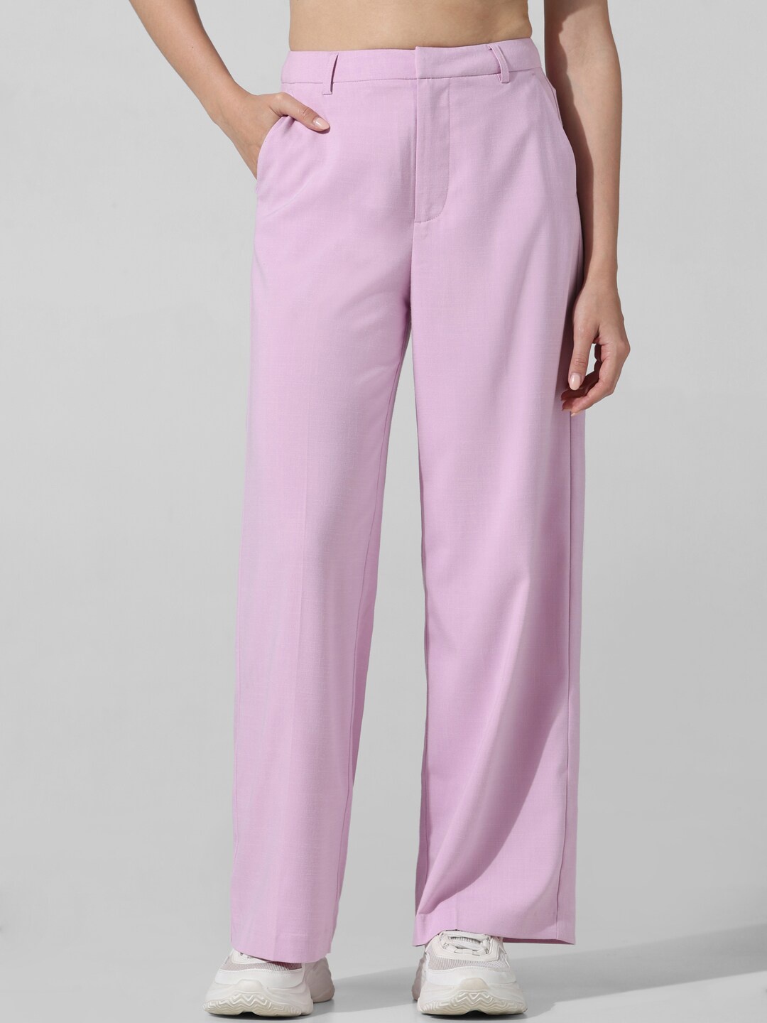 

ONLY Women High-Rise Wide Regular Fit Trousers, Lavender