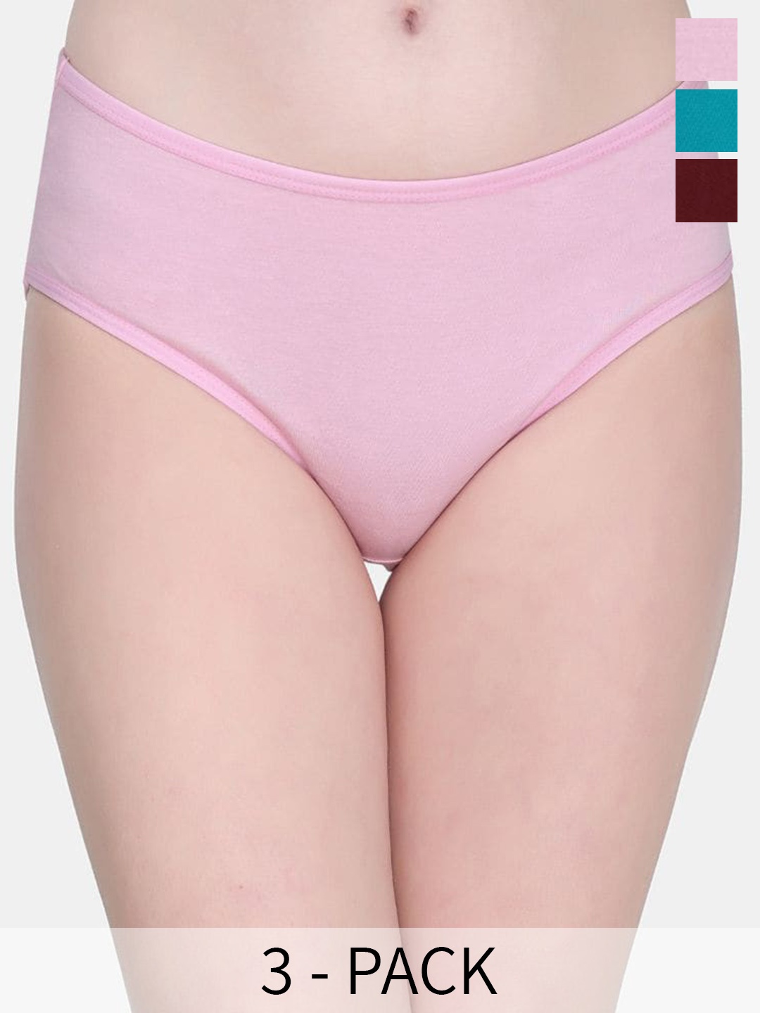 

Innocence Pack Of 3 Hipster Briefs, Pink