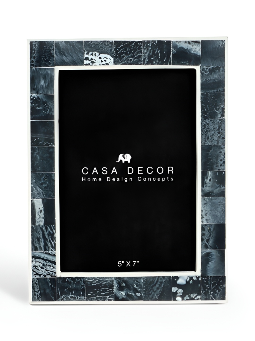 

CASA DECOR White & Teal Table Photo Frame