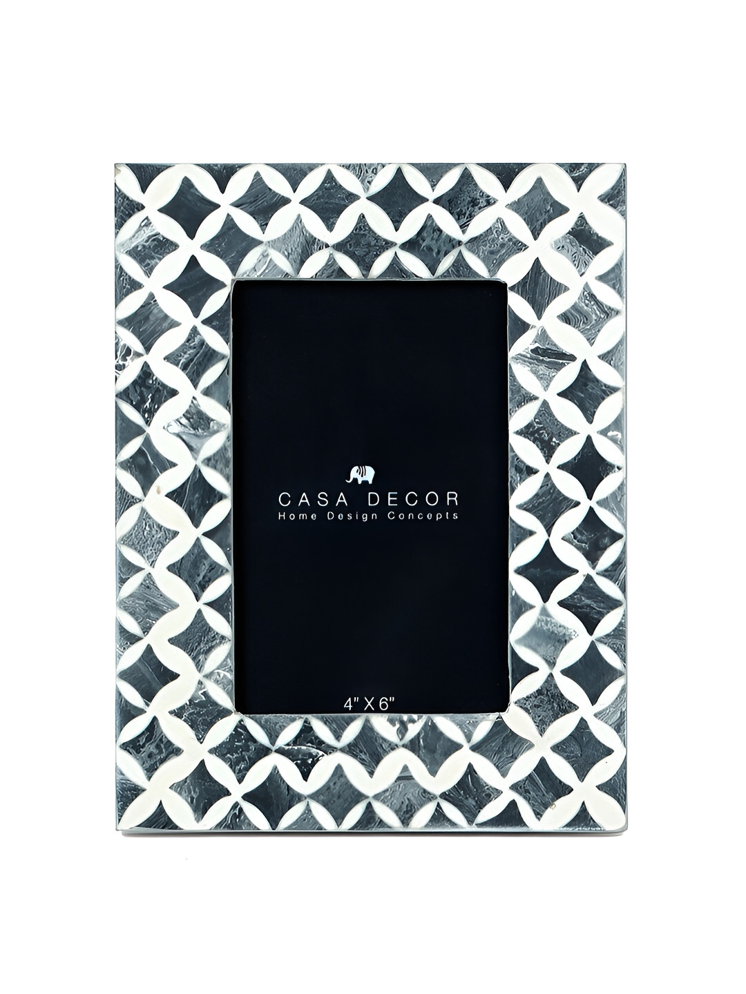 

CASA DECOR White & Blue Table Photo Frame
