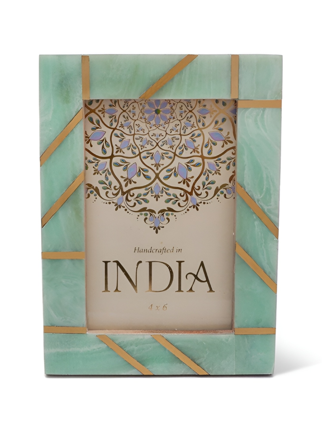 

CASA DECOR Gold-Toned & Green Table Photo Frame