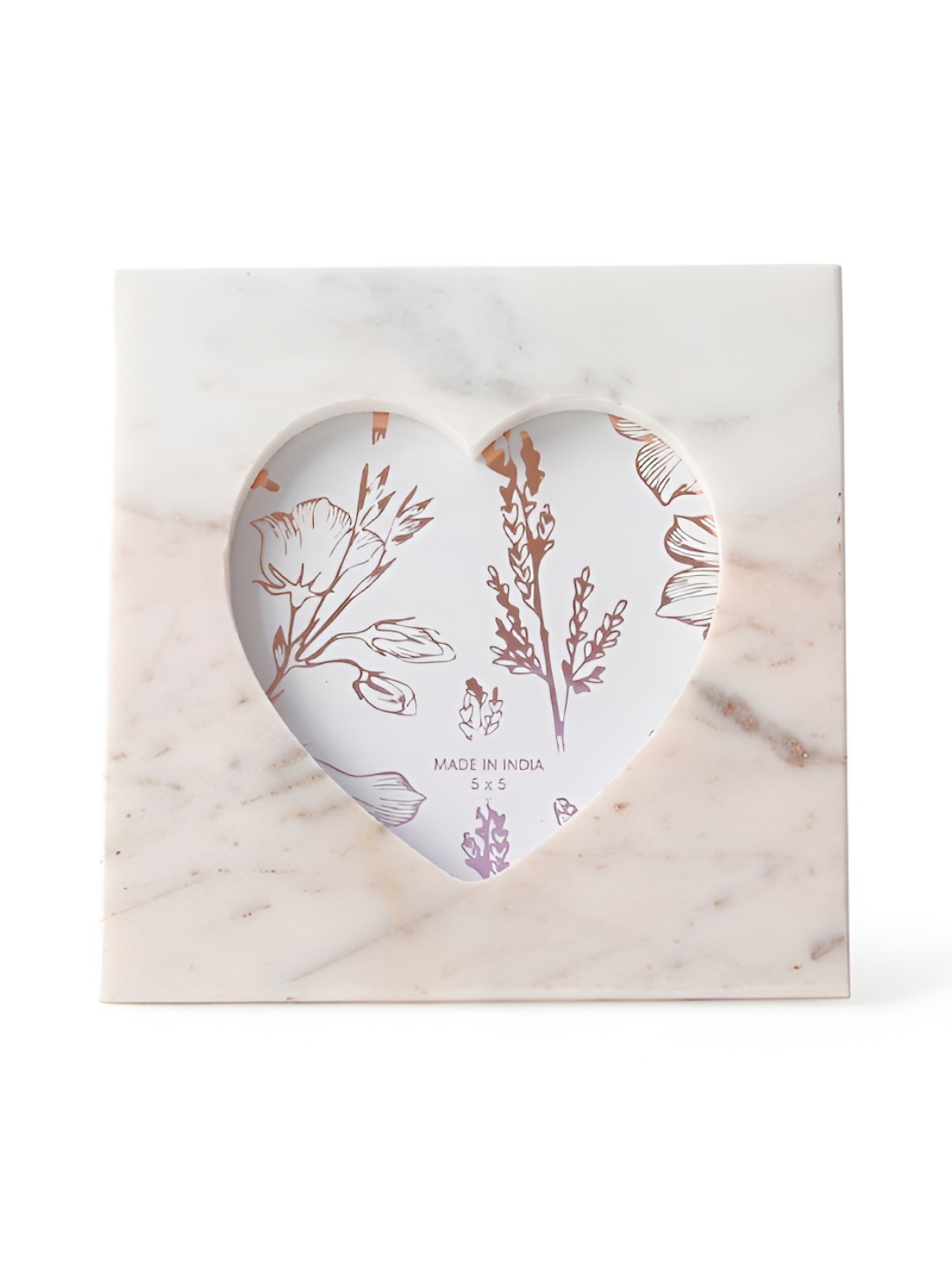 

CASA DECOR White & Beige Little Heart Table Photo Frame