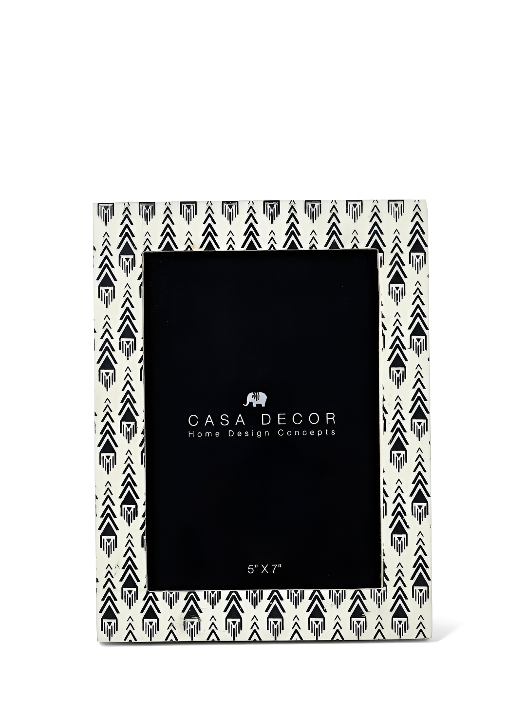 

CASA DECOR White & Black Wooden Table Photo Frame