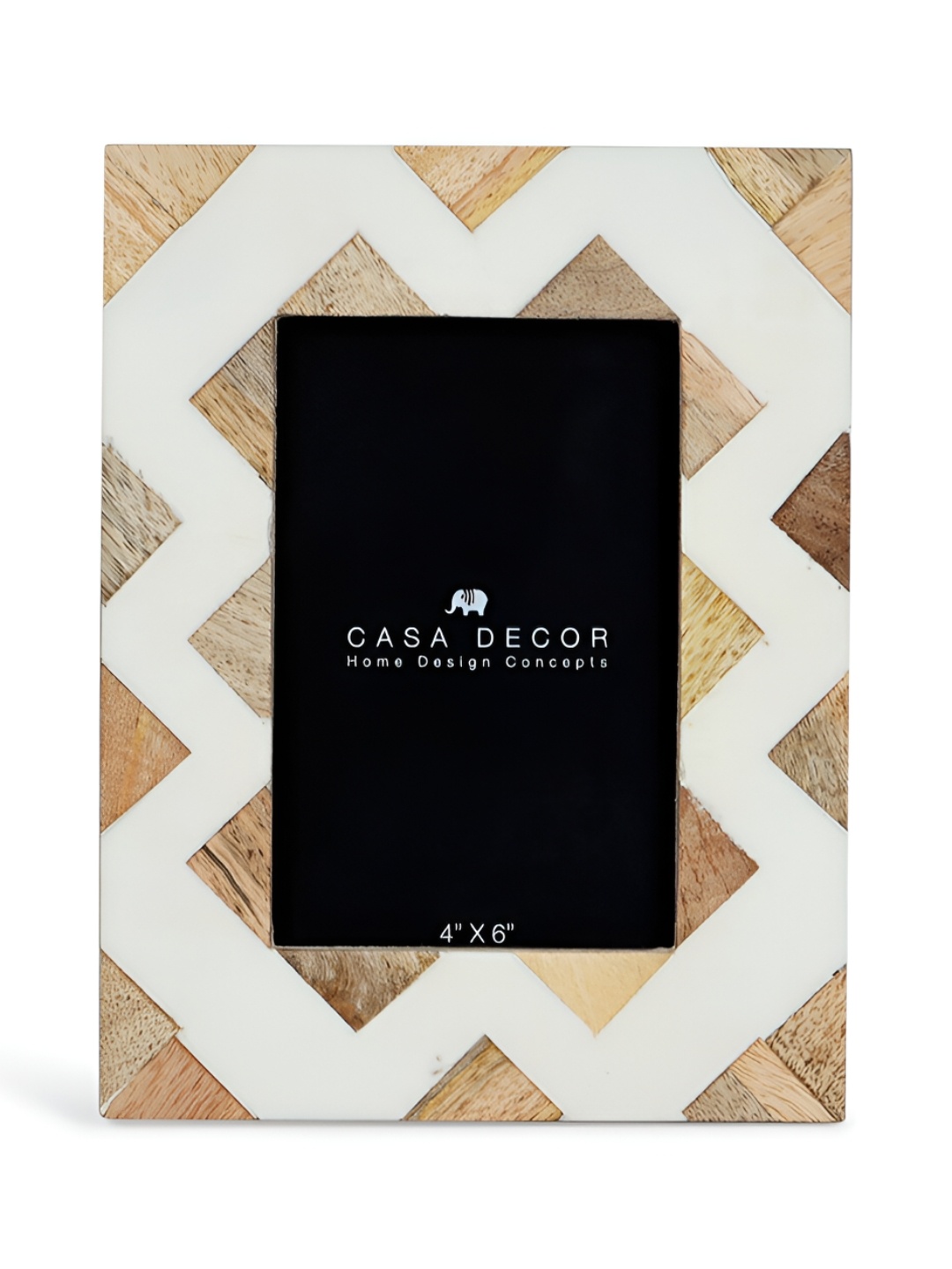 

CASA DECOR Brown & White Table Photo Frame