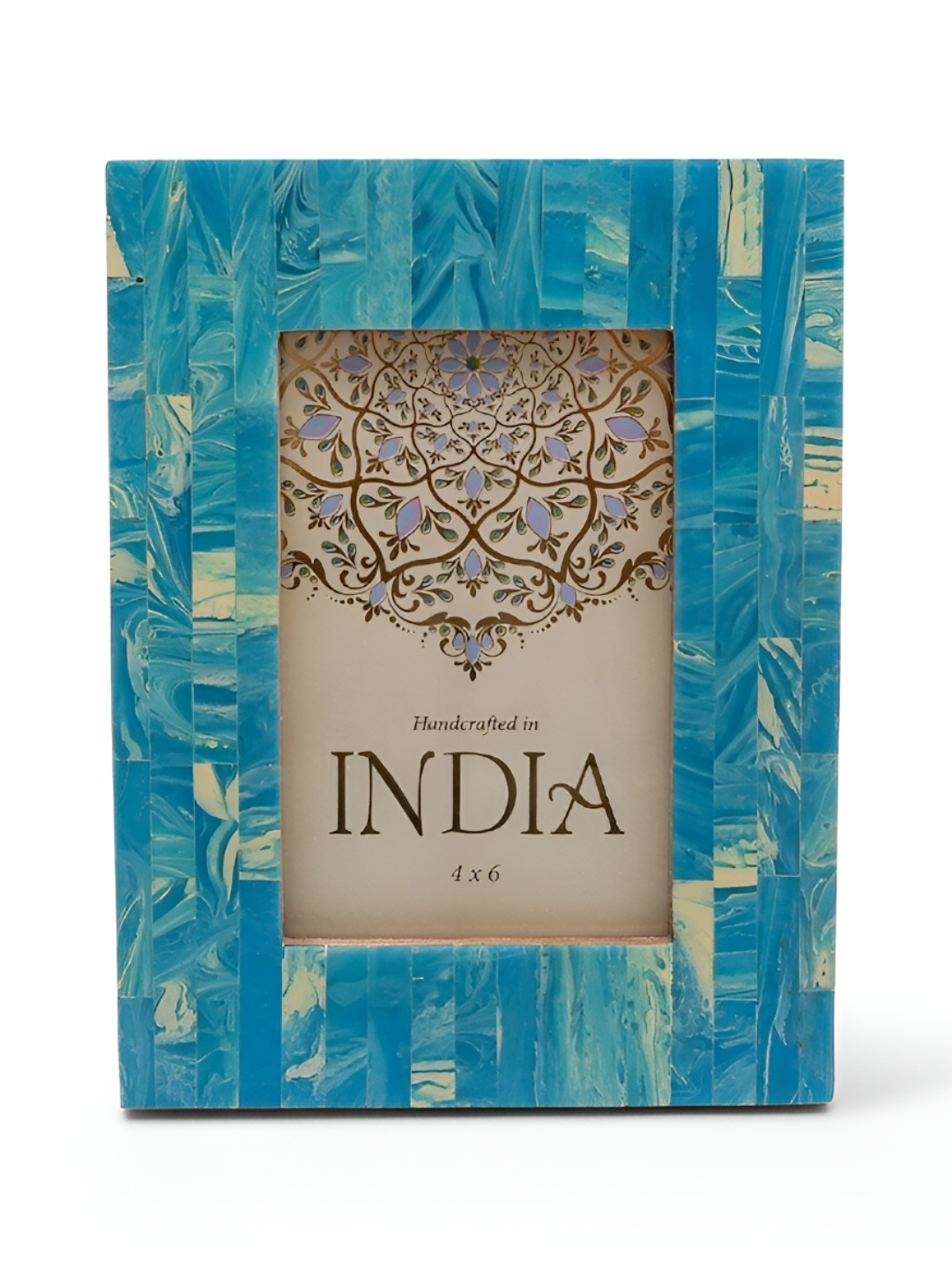 

CASA DECOR White & Blue Table Photo Frame