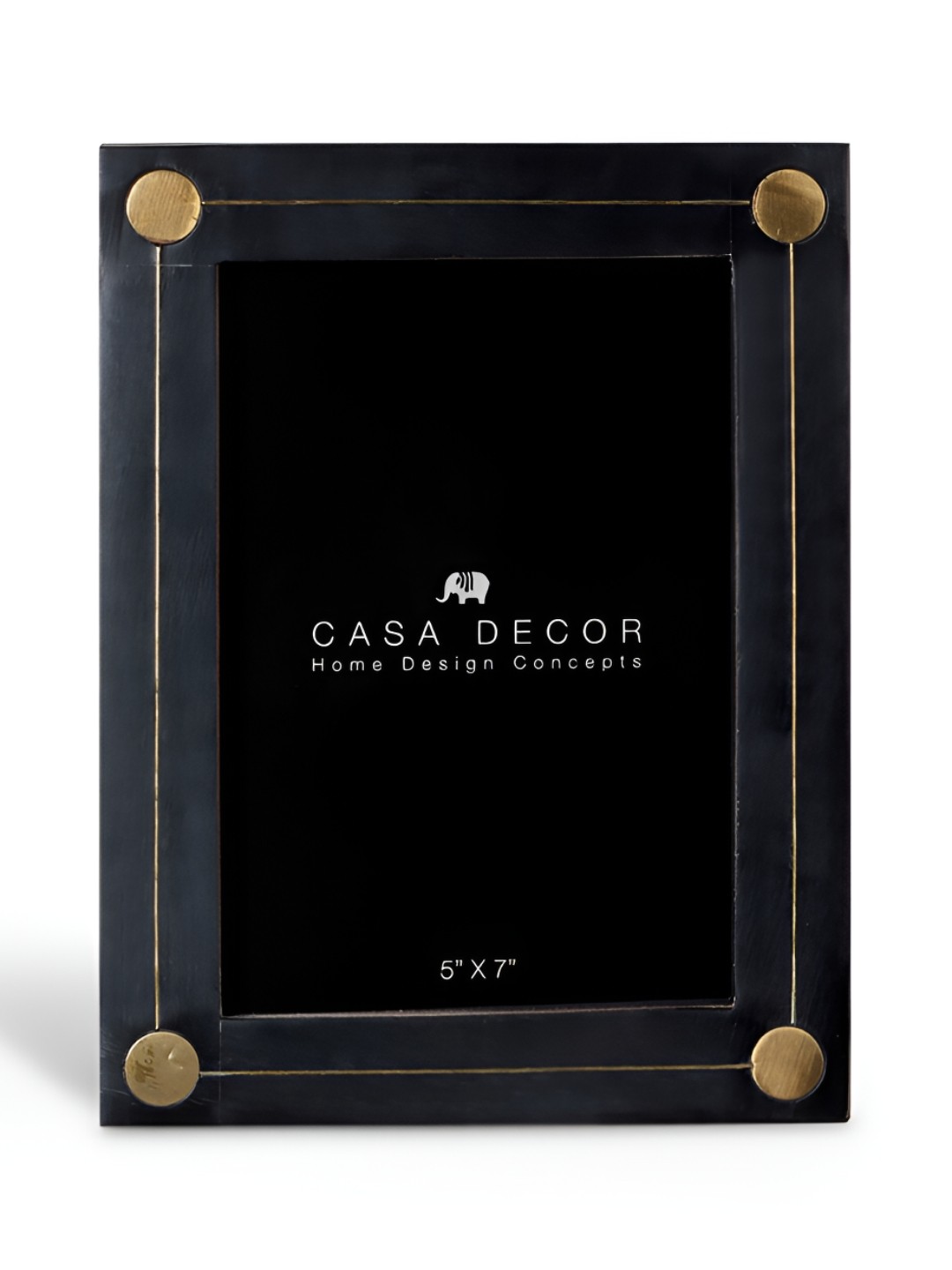 

CASA DECOR Gold Toned & Black Wooden Table Photo Frame