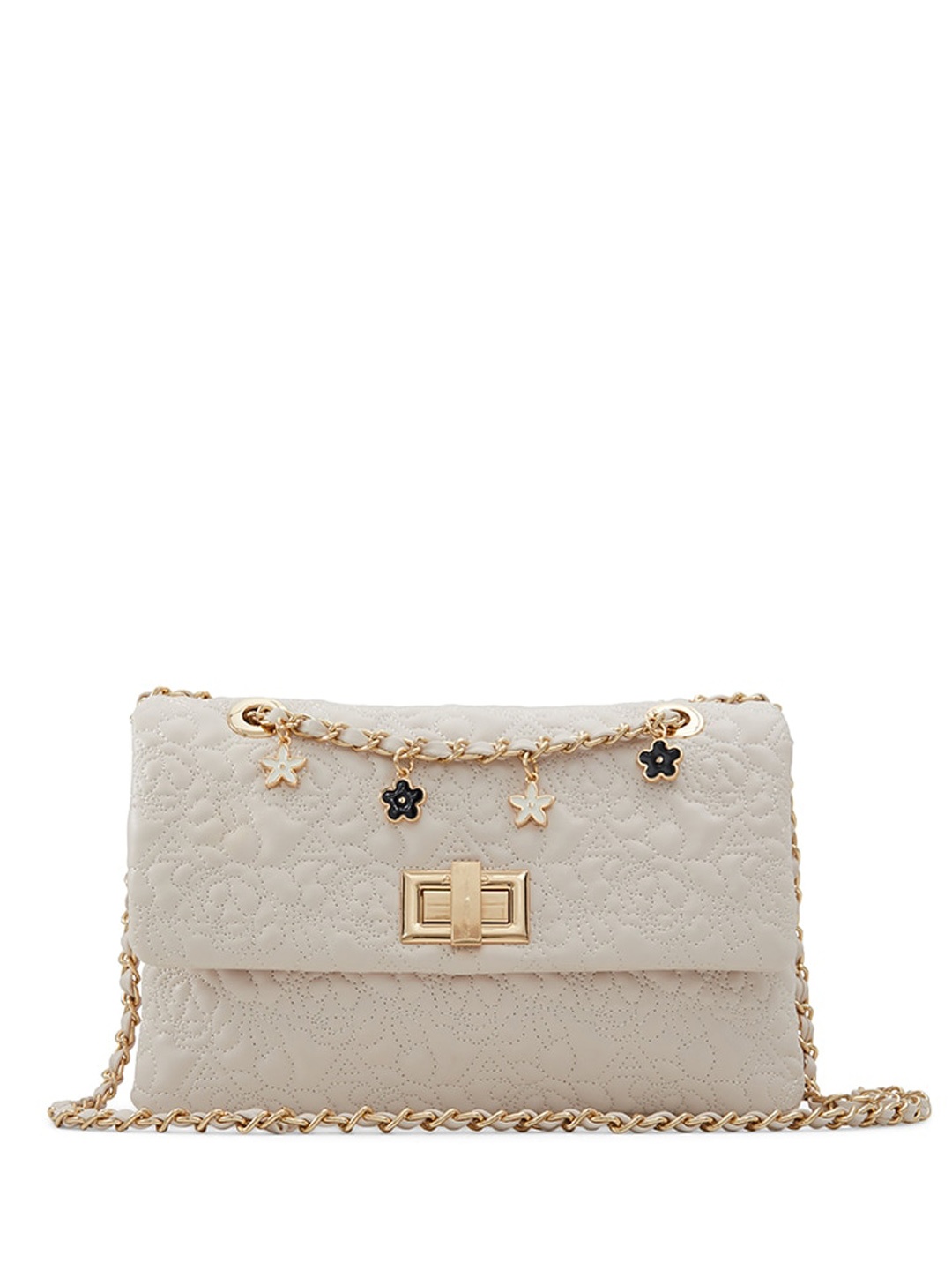 

ALDO Textured Structured Sling Bag with Quilted, White