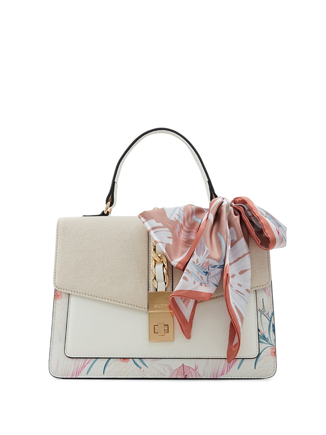 

ALDO Floral Printed Bucket Satchel, White