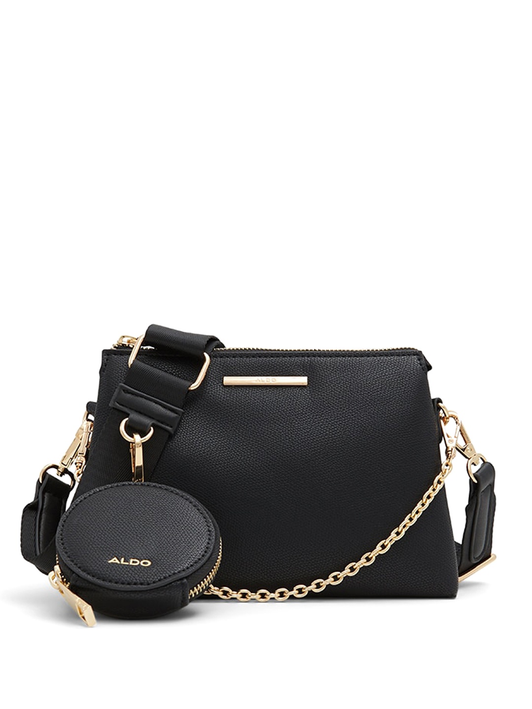 

ALDO Textured Structured Sling Bag, Black