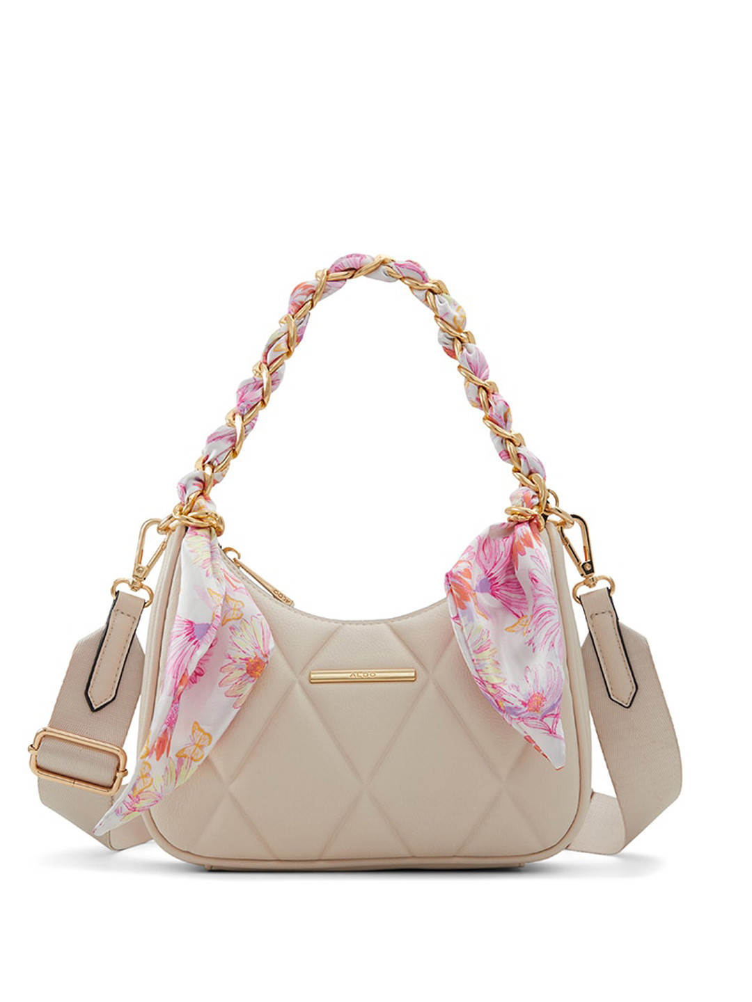 

ALDO Textured Structured Quilted Shoulder Bag, White