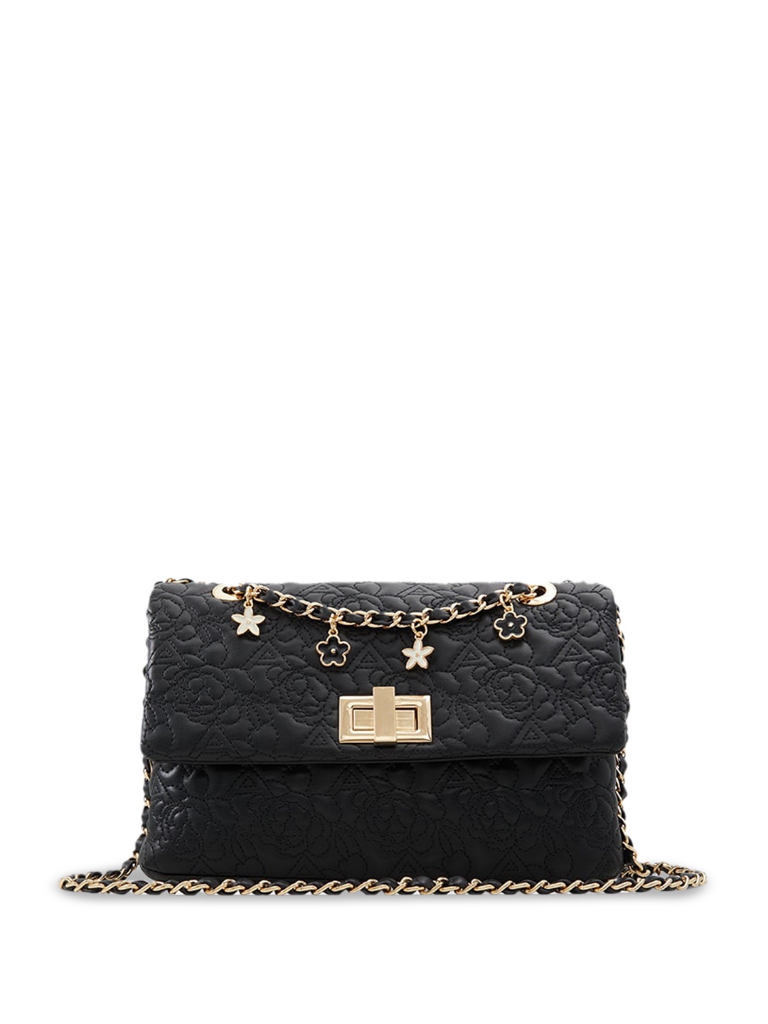 

ALDO Textured Structured Sling Bag with Quilted, Black