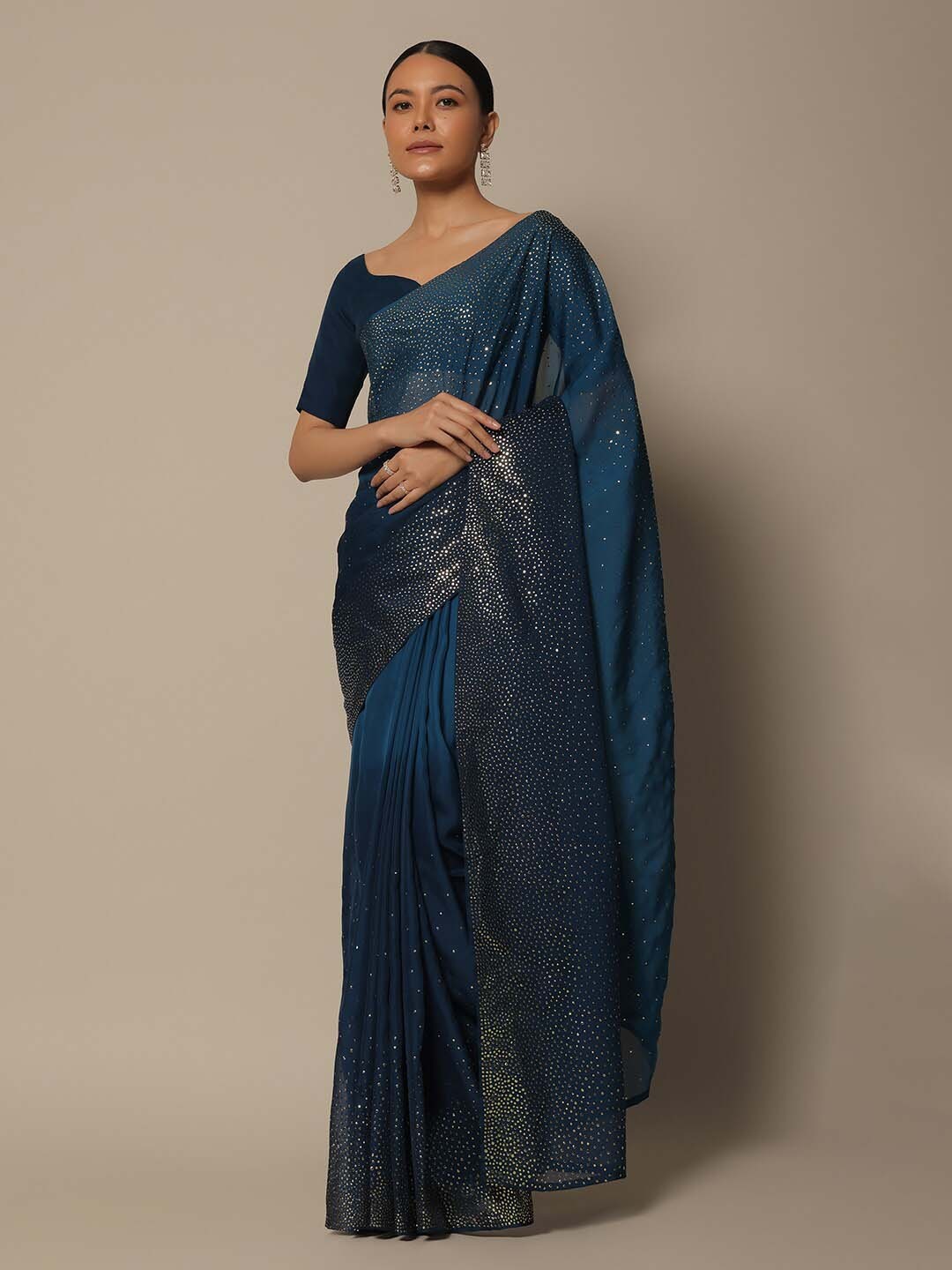 

KALKI Fashion Embellished Pure Georgette Saree, Blue