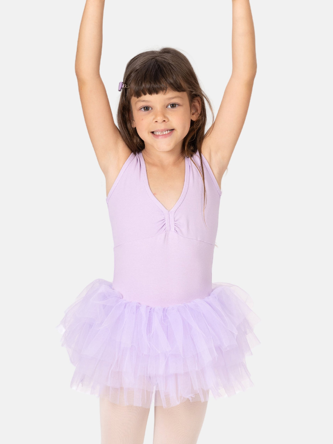 

IKAANYA Girls Sleeveless Mesh Back Bodysuit, Lavender