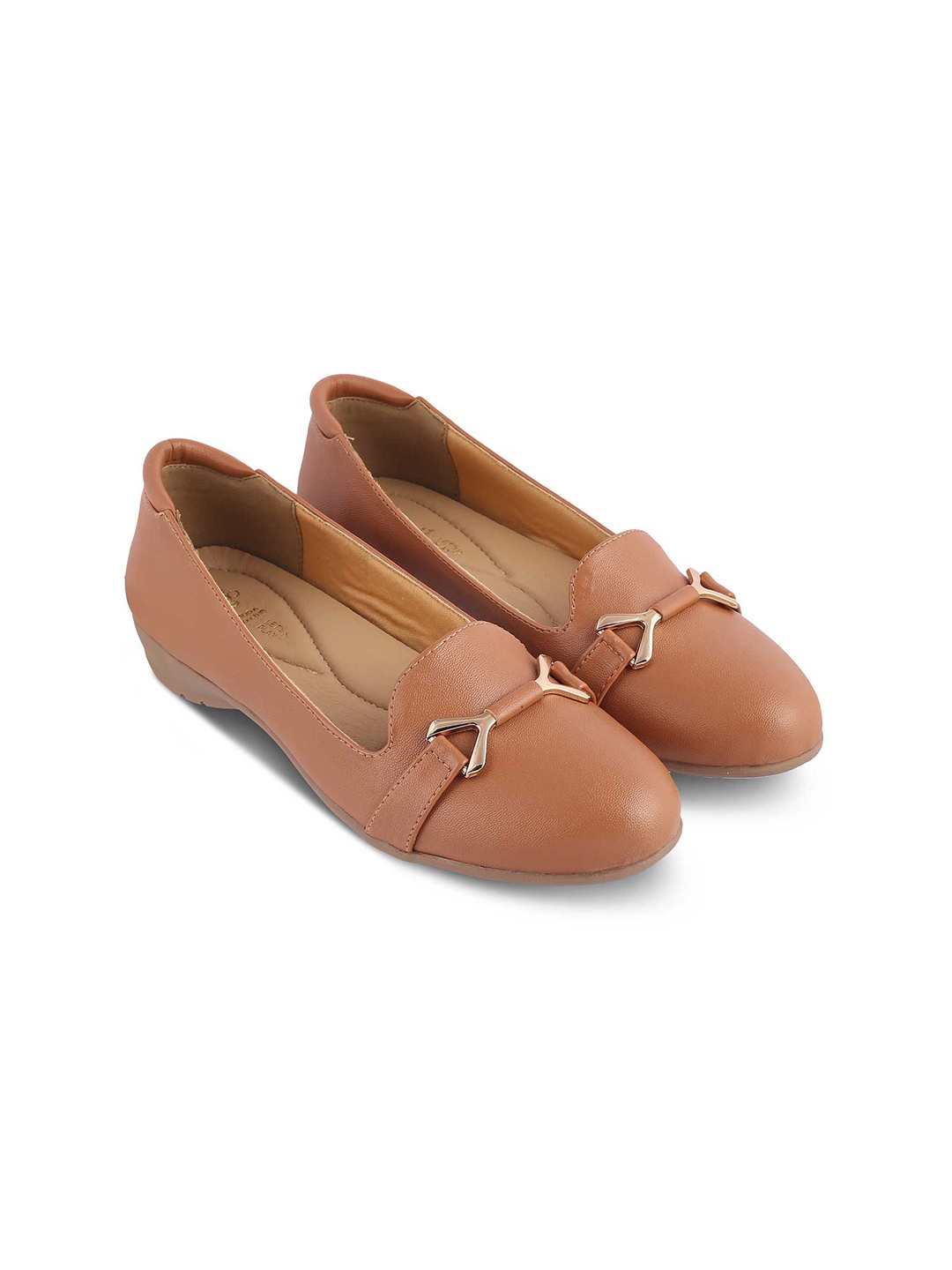 

Tresmode Embellished Round Toe Ballerinas, Tan