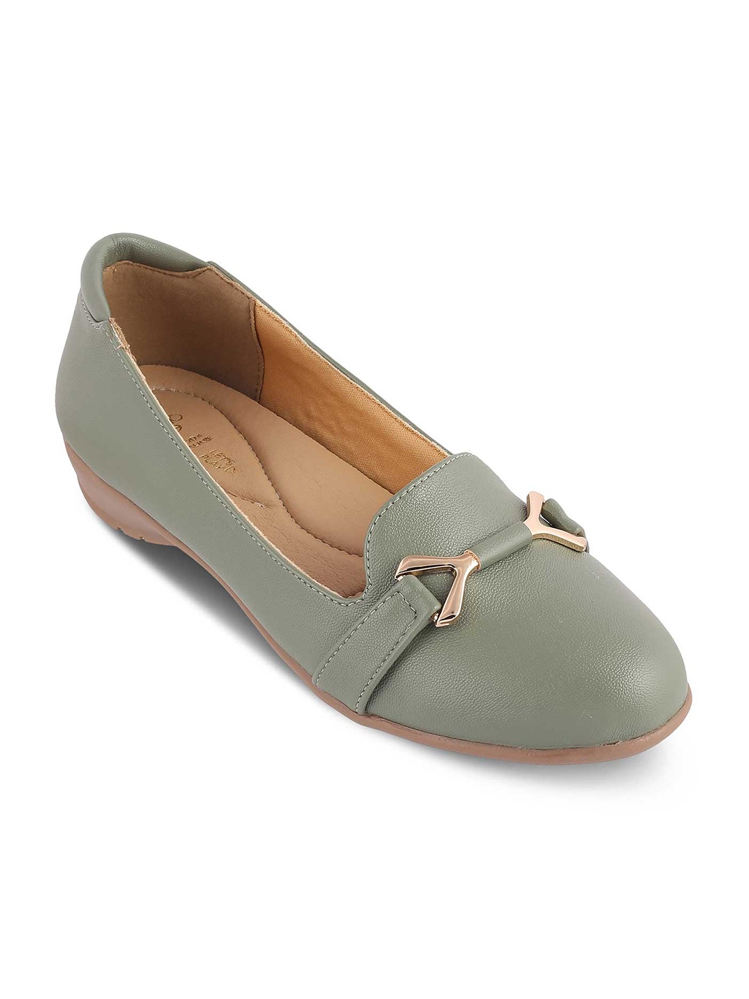 

Tresmode Embellished Round Toe Ballerinas, Green