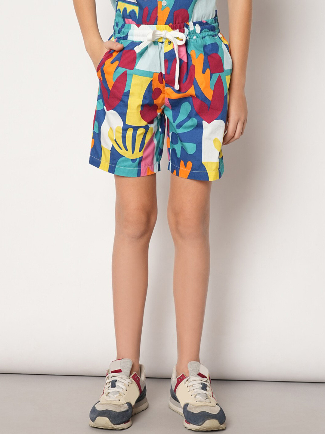 

Jack & Jones Junior Boys Tropical Printed Regular Fit Shorts, Blue