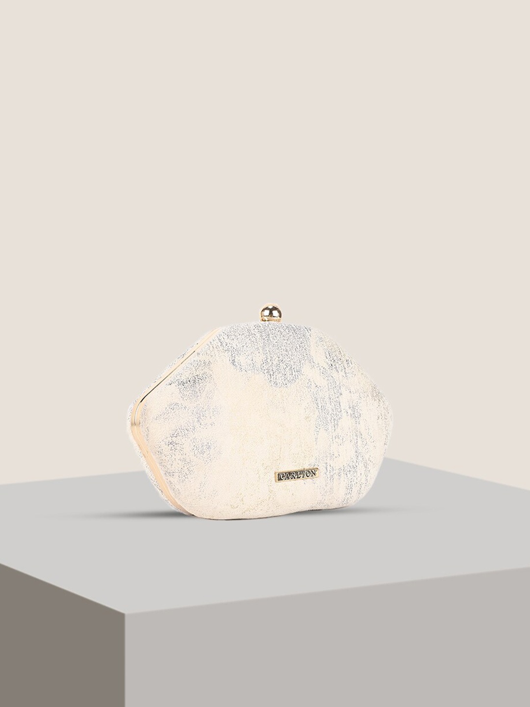 

Carlton London Textured Box Clutch, Off white