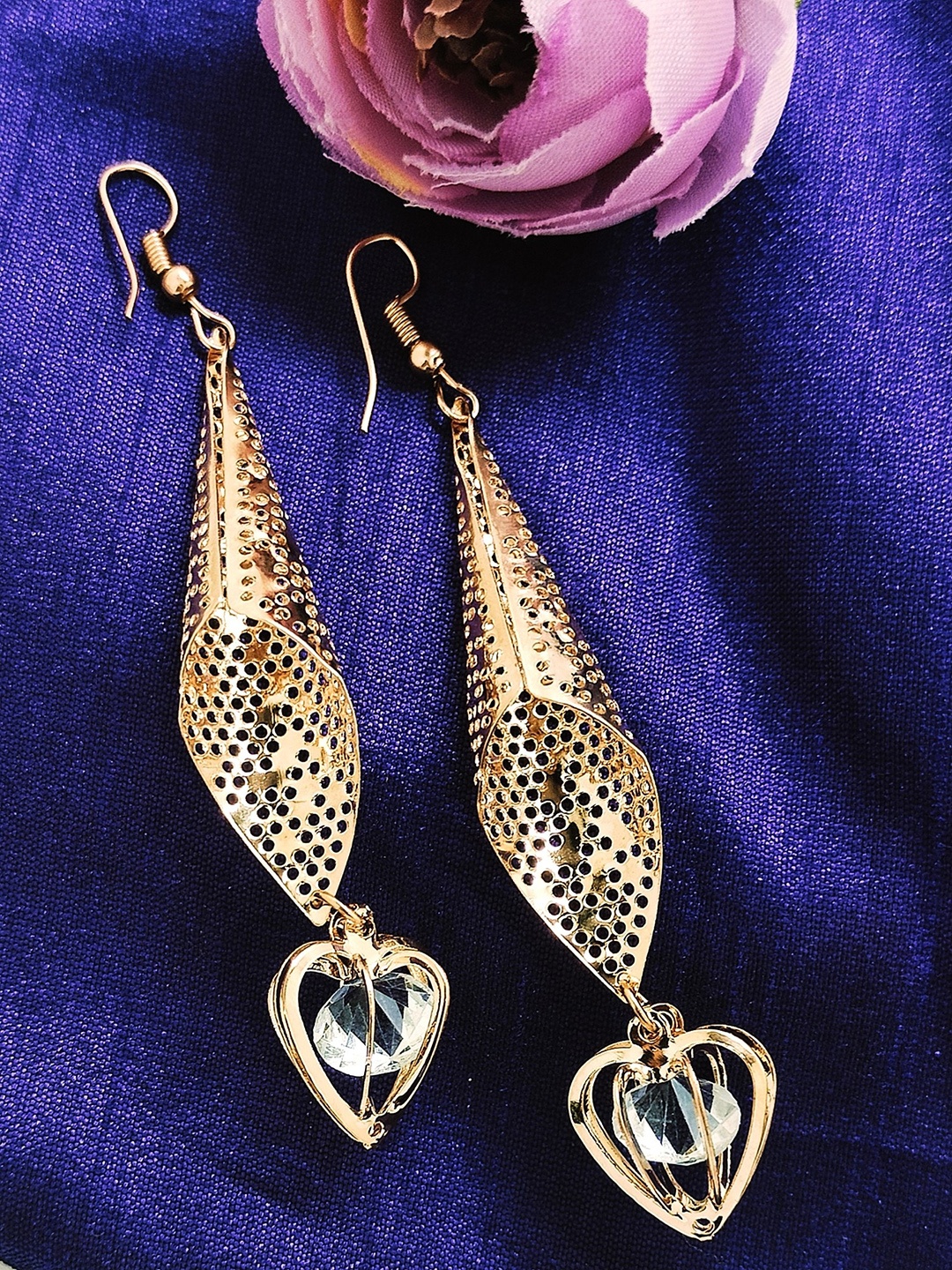 

FEMMIBELLA Gold-Plated Contemporary Drop Earrings