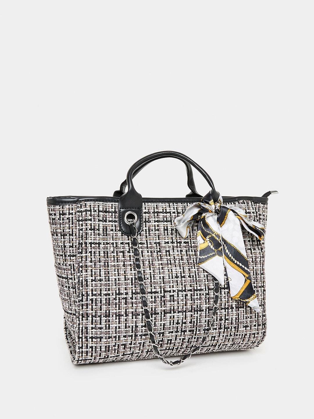 

Styli Tweed Shopper Tote Bag, Black