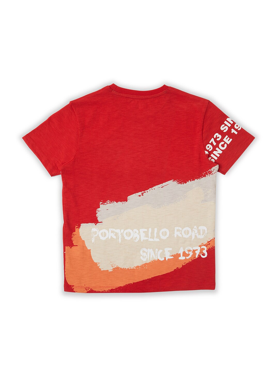Pepe Jeans Boys Tamaki Colourblocked Round Neck Pure Cotton T-shirt, Red