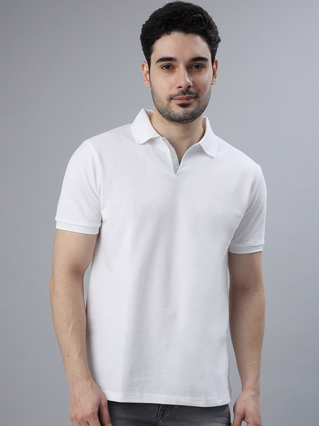 

Wear Your Opinion Men Polo Collar Pique Cotton T-shirt, White