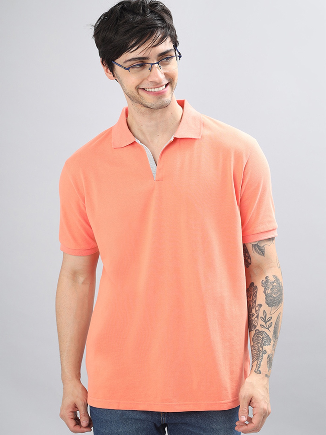 

Wear Your Opinion Men Polo Collar Pique Cotton T-shirt, Orange