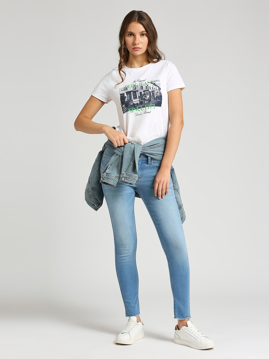 

Pepe Jeans Aspen Typography Printed Round Neck Pure Cotton T-shirt, White