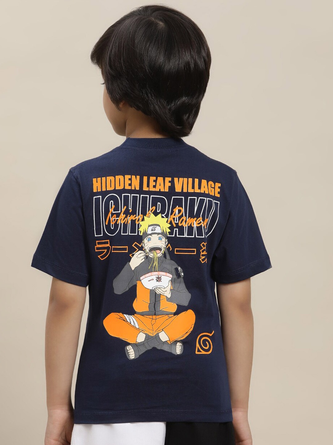 

Kids Ville Boys Naruto Shippuden-Printed Pure-Cotton T-Shirt, Navy blue