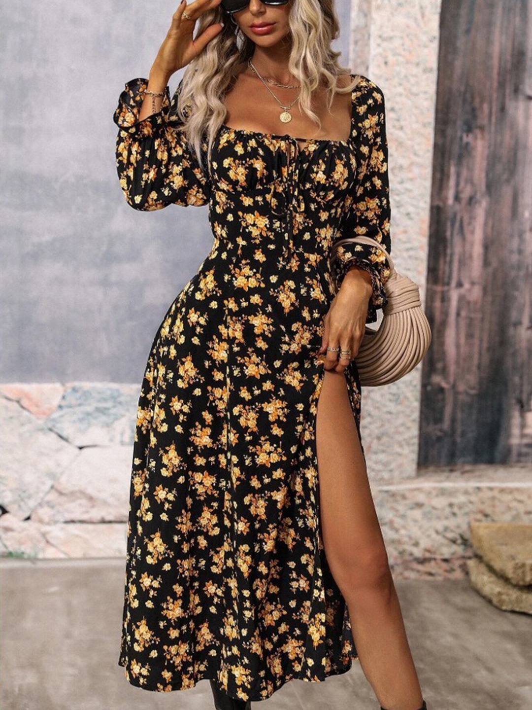 

StyleCast Floral Printed Maxi Dress, Black