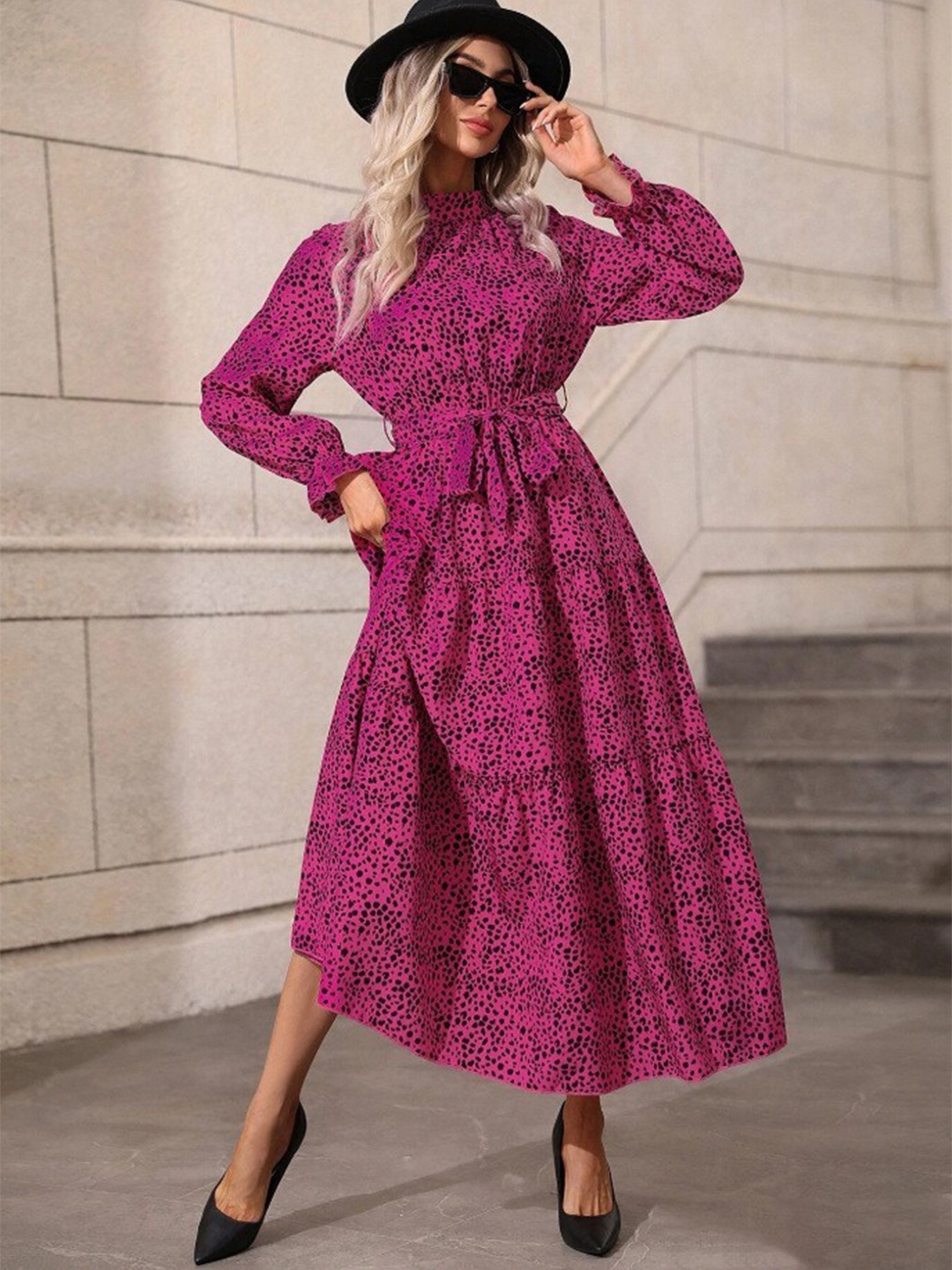 

StyleCast Pink Floral Print Fit & Flare Maxi Dress