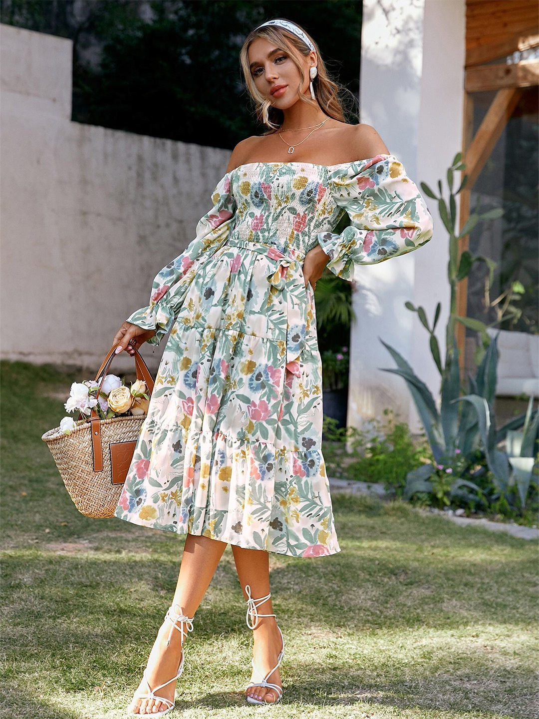 

StyleCast White Floral Print Fit & Flare Dress