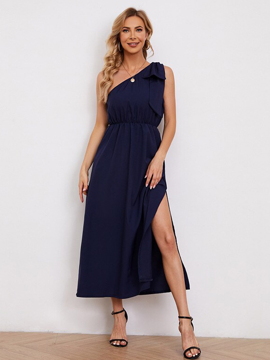 

StyleCast One Shoulder Maxi Dress, Navy blue