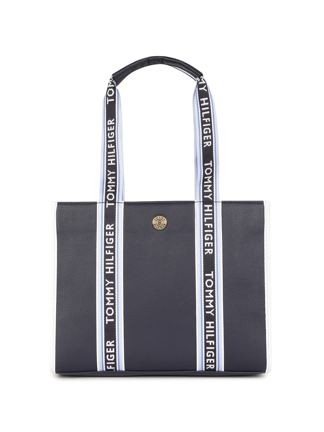 

Tommy Hilfiger PU Structured Tote Bag, Navy blue