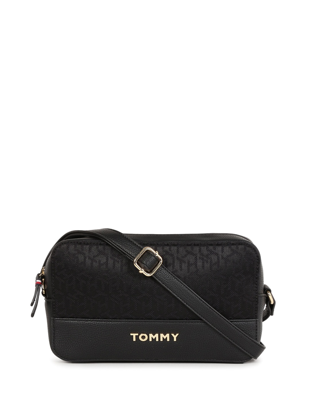 

Tommy Hilfiger Textured Structured Sling Bag, Black