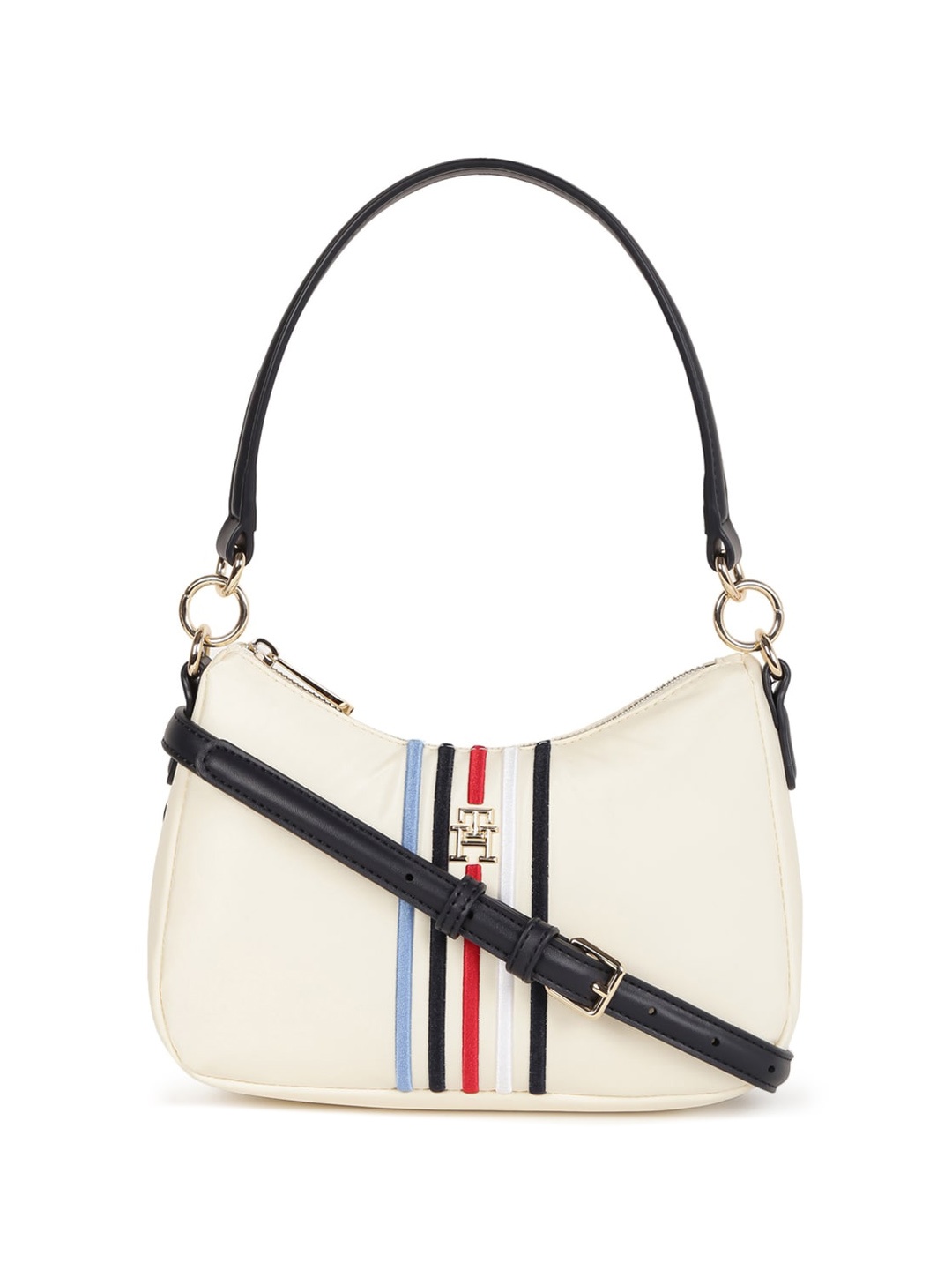 

Tommy Hilfiger Embellished Structured Hobo Bag, Beige