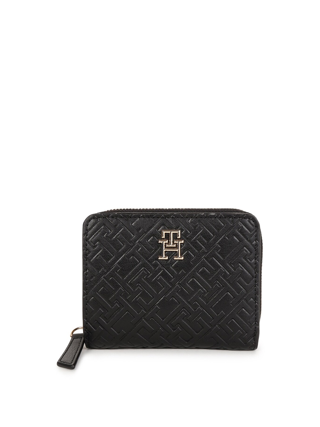 

Tommy Hilfiger Textured Zip Around Wallet, Black
